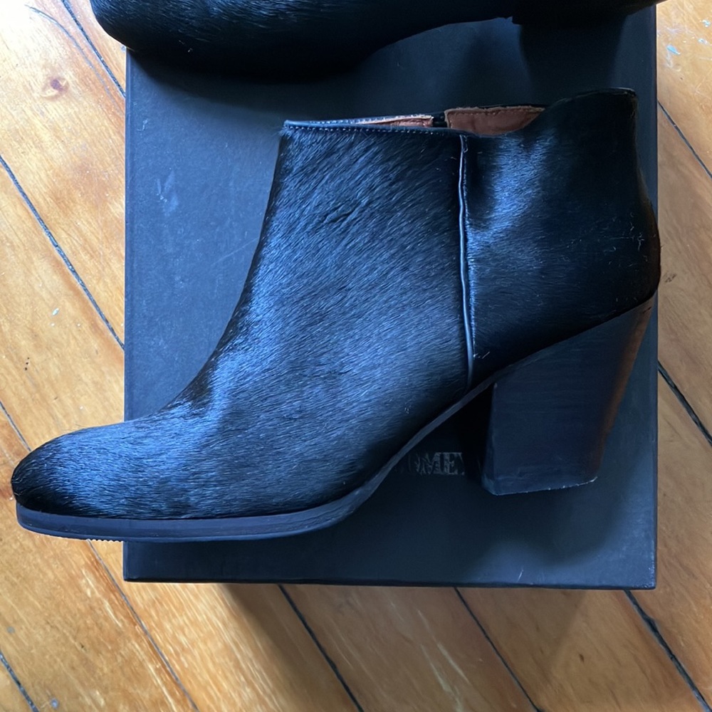 Black calf hair Rachel Comey Mars booties